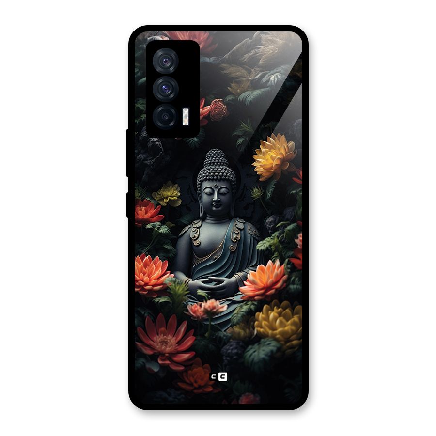 Buddha With Flower Glass Back Case for Vivo iQOO 7 5G