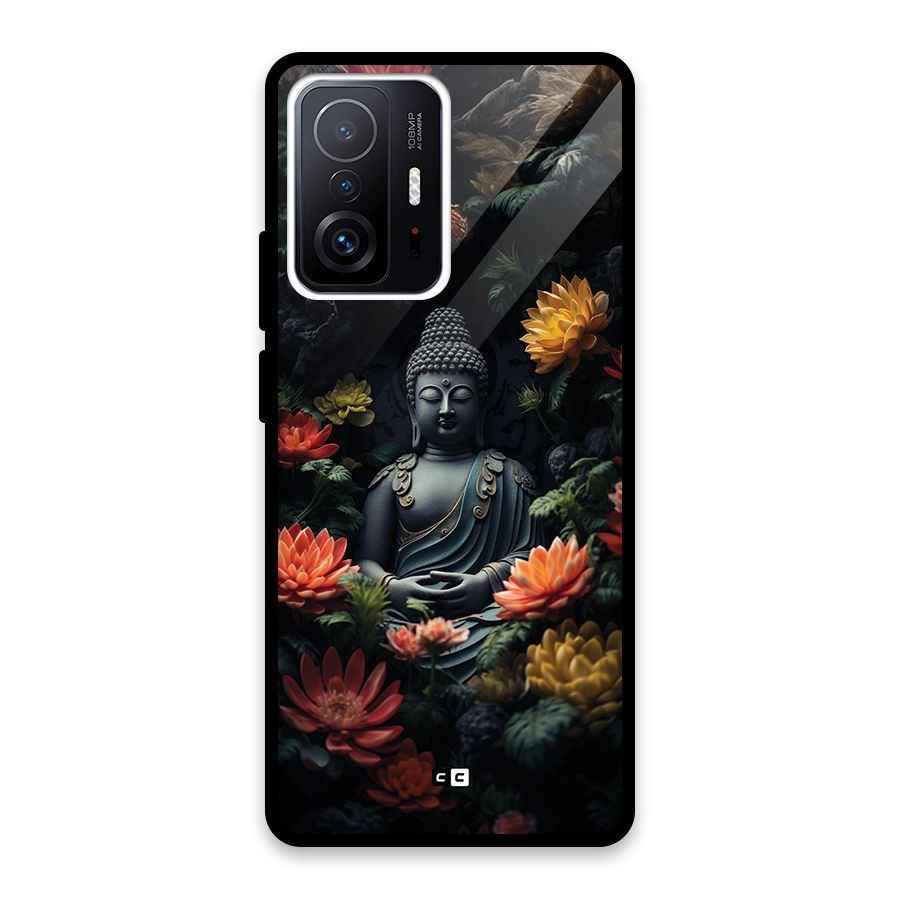 Buddha With Flower Glass Back Case for Xiaomi 11T Pro