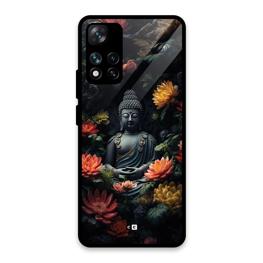 Buddha With Flower Glass Back Case for Xiaomi 11i HyperCharge 5G