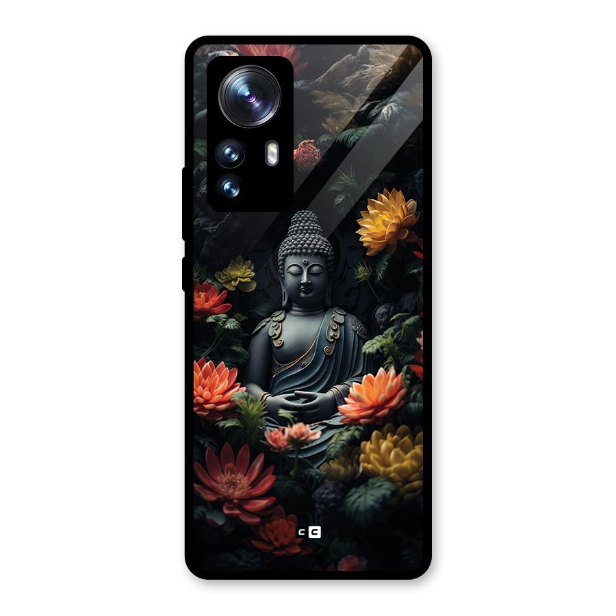 Buddha With Flower Glass Back Case for Xiaomi 12 Pro