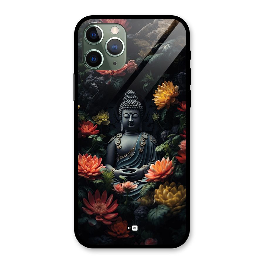 Buddha With Flower Glass Back Case for iPhone 11 Pro