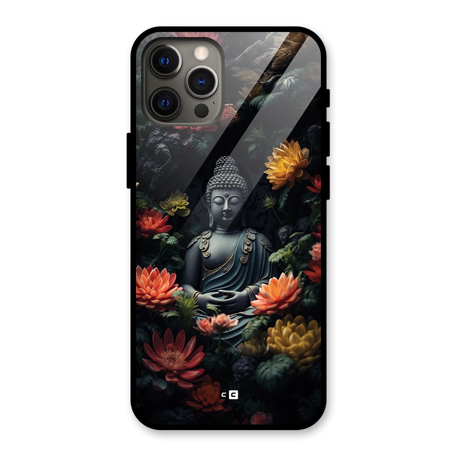 Buddha With Flower Glass Back Case for iPhone 12 Pro Max