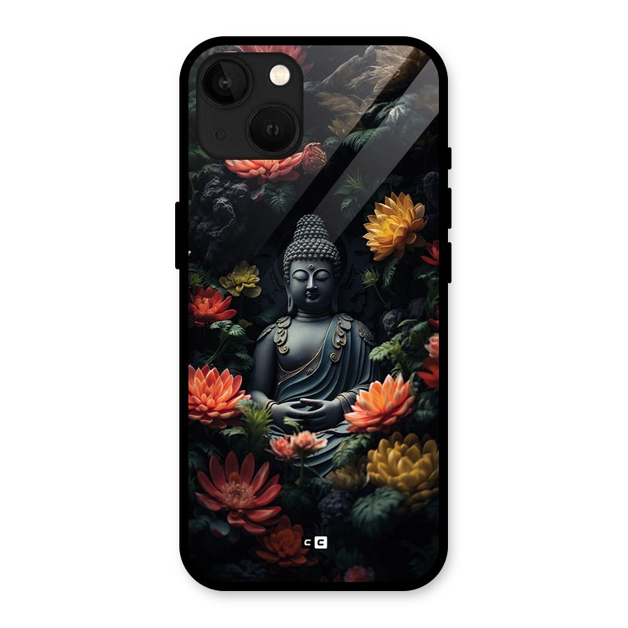 Buddha With Flower Glass Back Case for iPhone 13