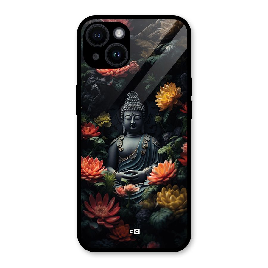 Buddha With Flower Glass Back Case for iPhone 14