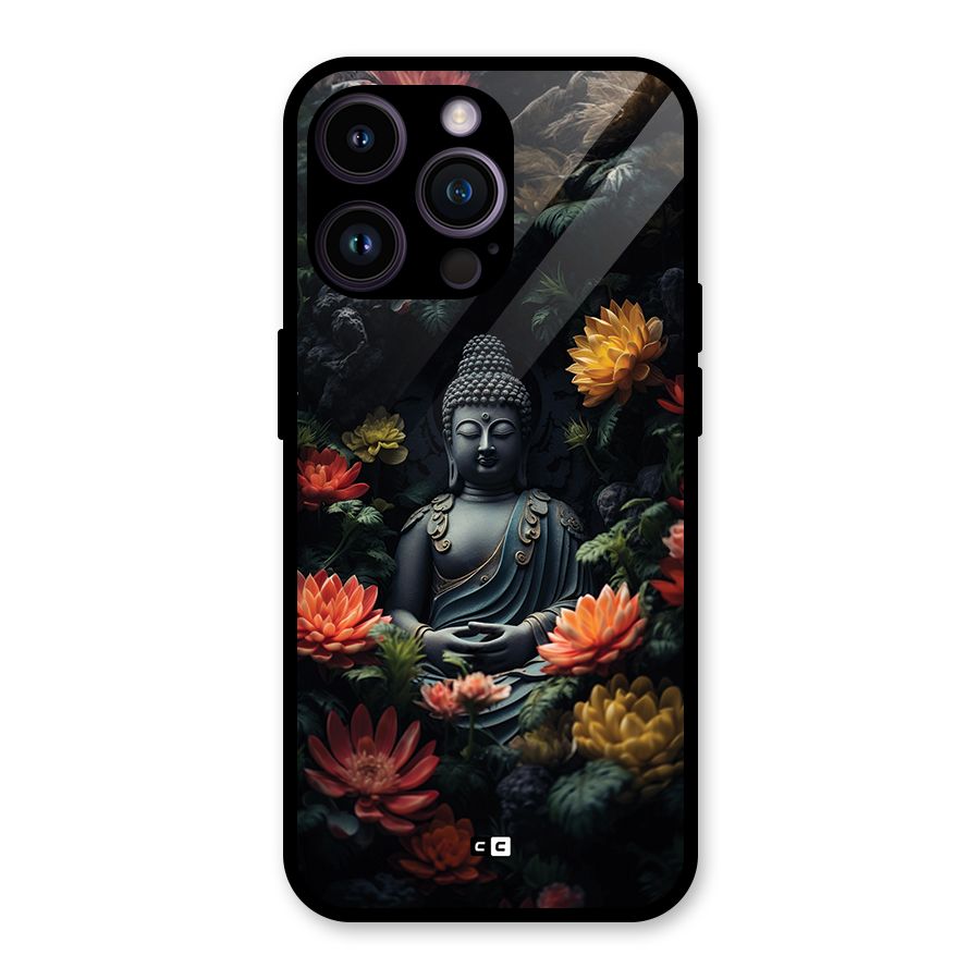Buddha With Flower Glass Back Case for iPhone 14 Pro Max