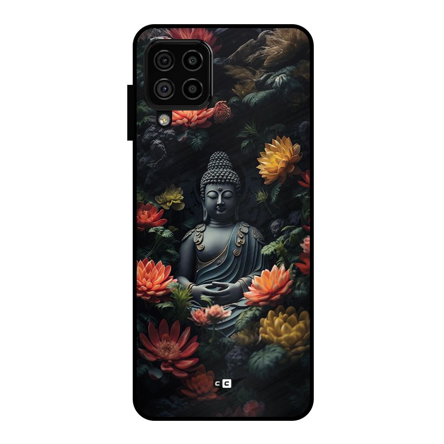 Buddha With Flower Metal Back Case for Galaxy A22 4G