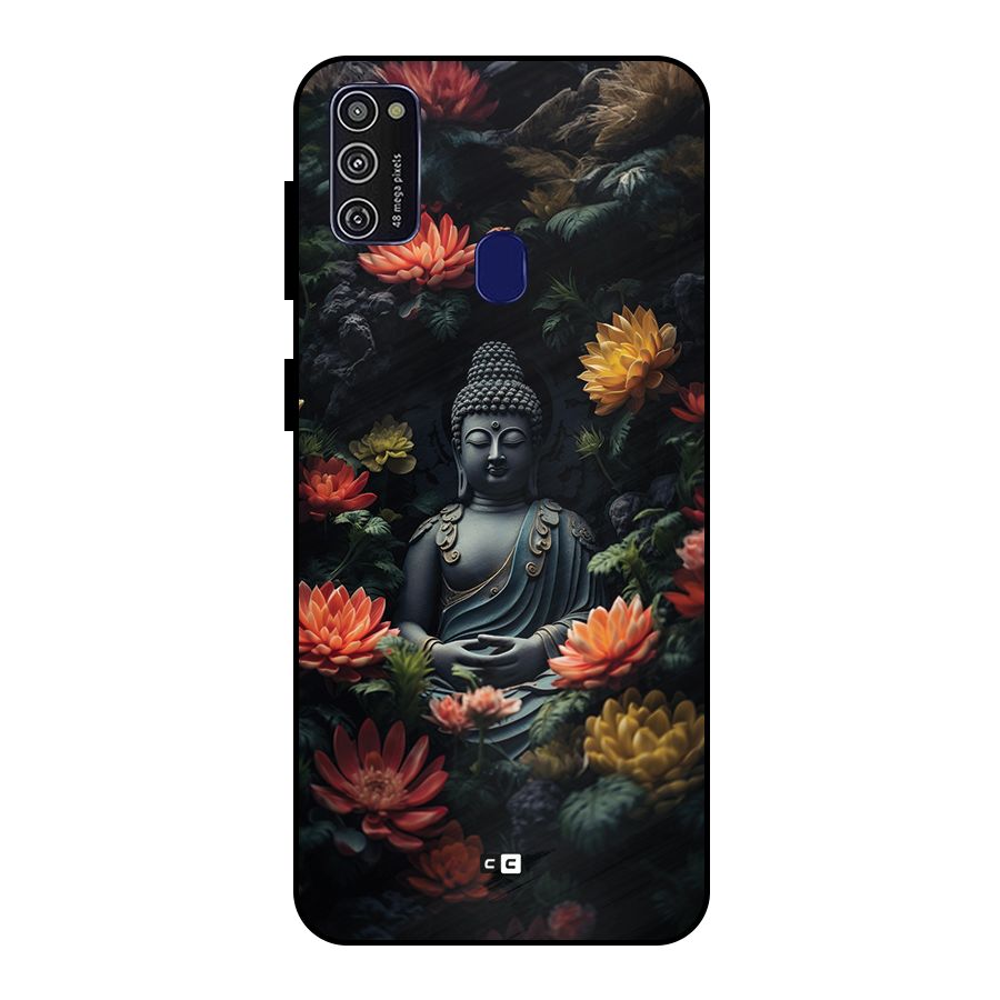 Buddha With Flower Metal Back Case for Galaxy M30s