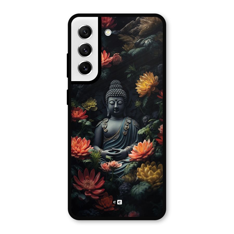 Buddha With Flower Metal Back Case for Galaxy S21 FE 5G