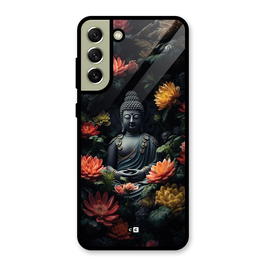 Buddha With Flower Metal Back Case for Galaxy S21 FE 5G (2023)