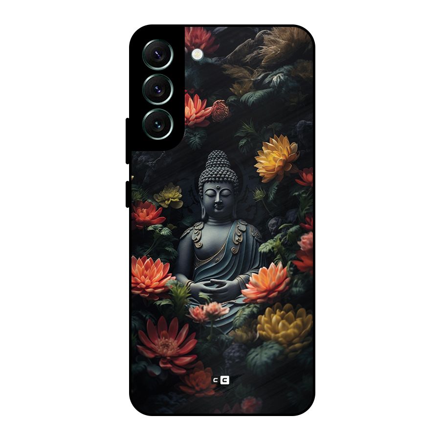 Buddha With Flower Metal Back Case for Galaxy S22 Plus 5G
