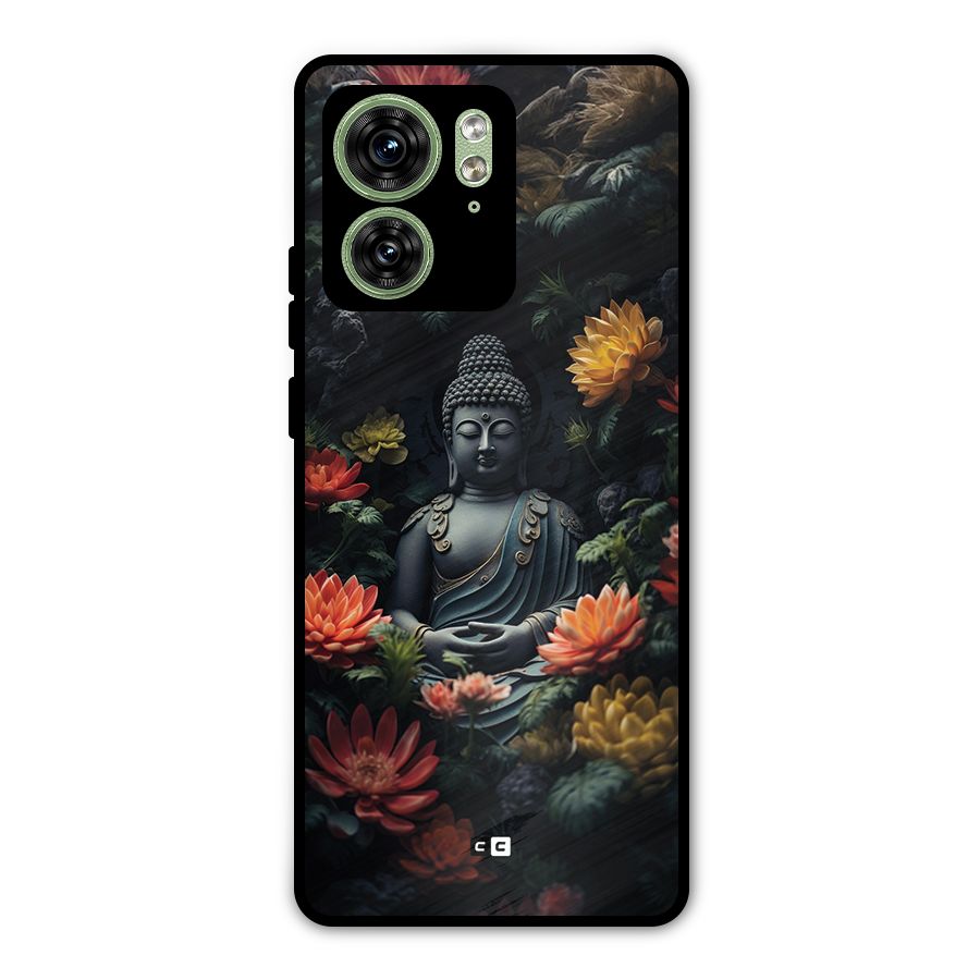 Buddha With Flower Metal Back Case for Motorola Edge 40 5G