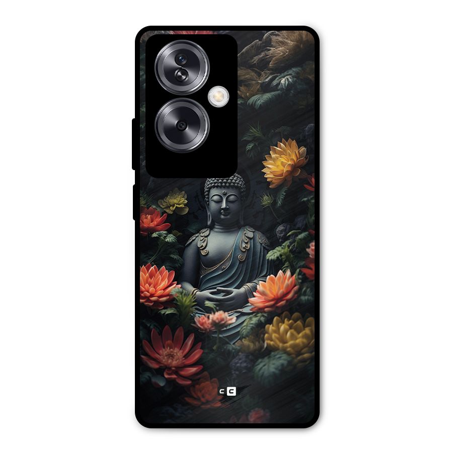 Buddha With Flower Metal Back Case for Oppo A79 5G