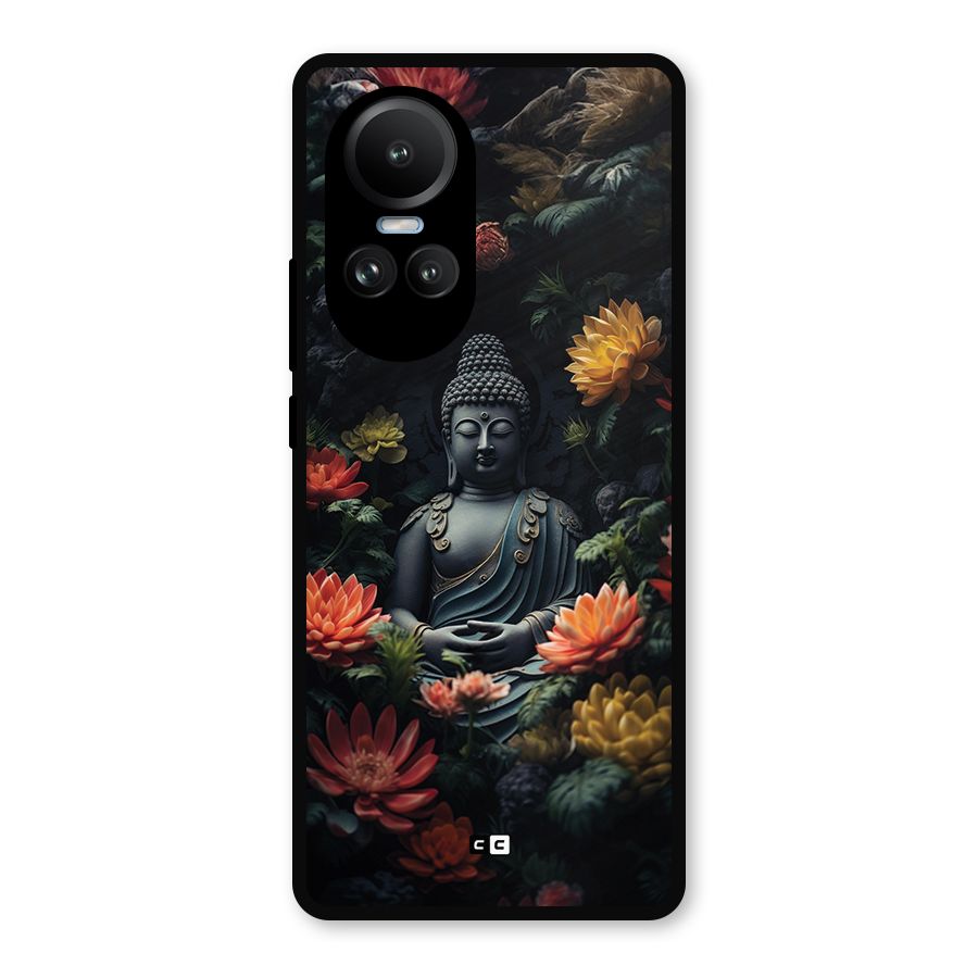 Buddha With Flower Metal Back Case for Oppo Reno10 Pro