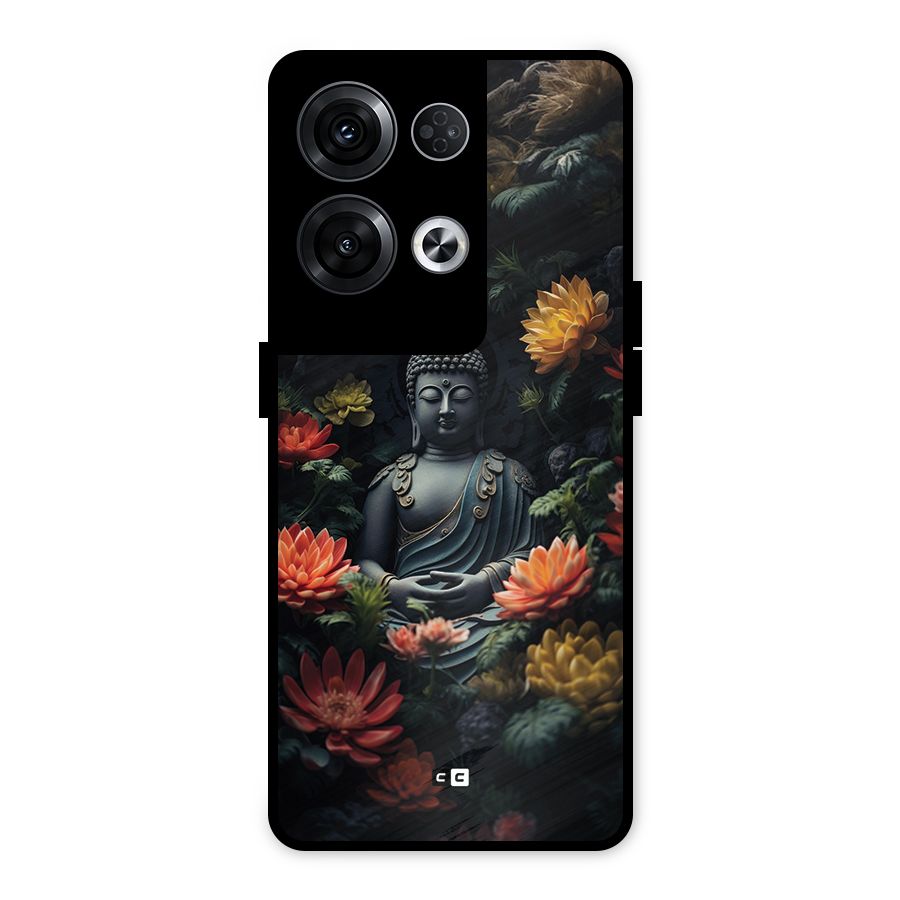 Buddha With Flower Metal Back Case for Oppo Reno8 Pro 5G