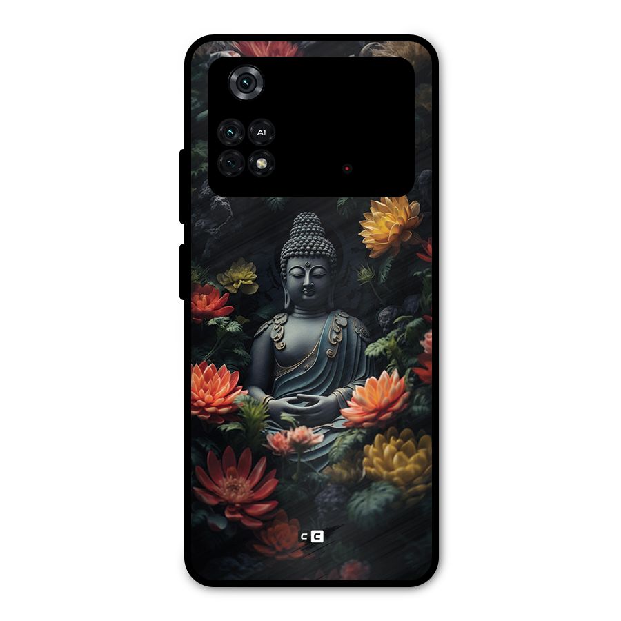 Buddha With Flower Metal Back Case for Poco M4 Pro 4G