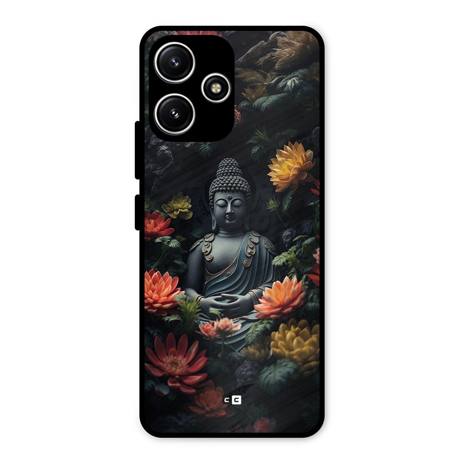 Buddha With Flower Metal Back Case for Poco M6 Pro