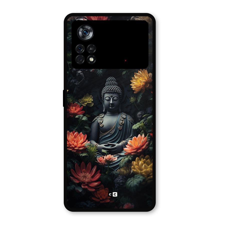 Buddha With Flower Metal Back Case for Poco X4 Pro 5G