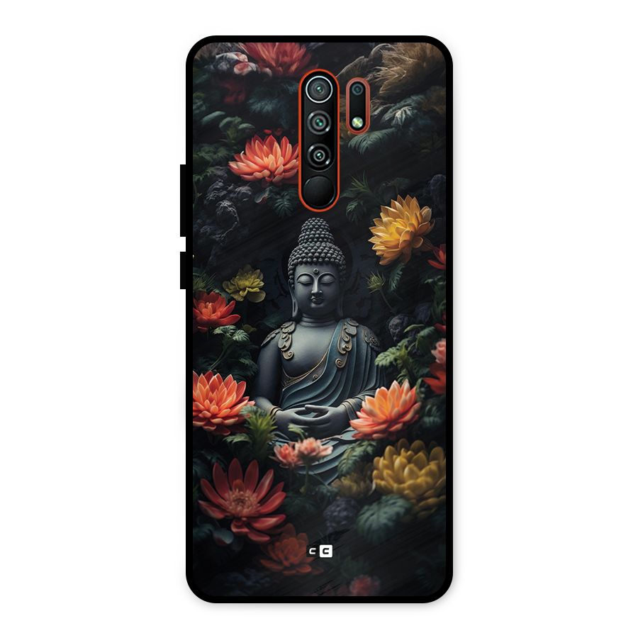 Buddha With Flower Metal Back Case for Redmi 9 Prime