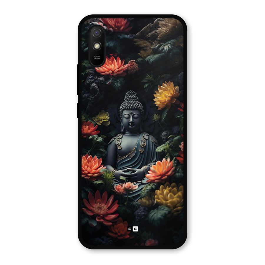 Buddha With Flower Metal Back Case for Redmi 9a