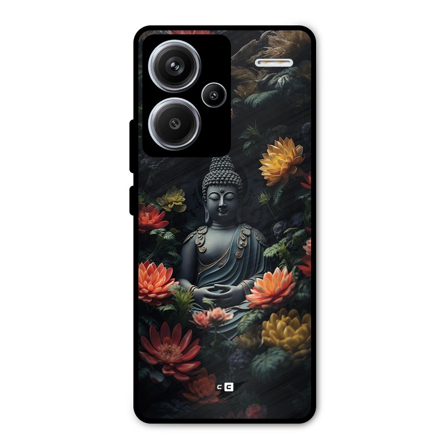 Buddha With Flower Metal Back Case for Redmi Note 13 Pro Plus
