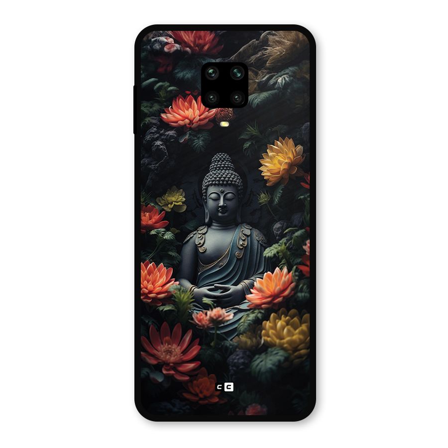Buddha With Flower Metal Back Case for Redmi Note 9 Pro