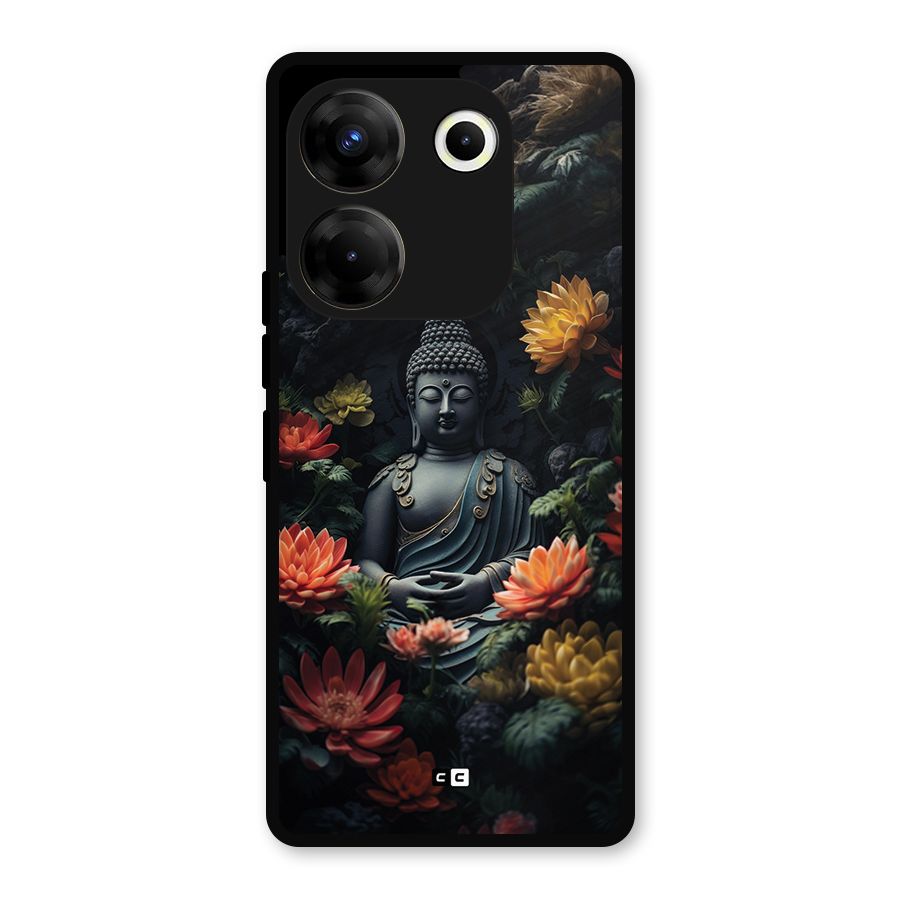 Buddha With Flower Metal Back Case for Tecno Camon 20 Pro