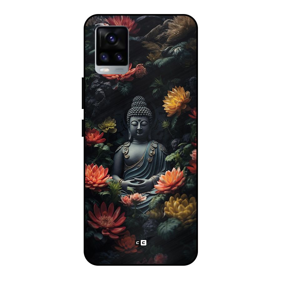 Buddha With Flower Metal Back Case for Vivo V20 2021