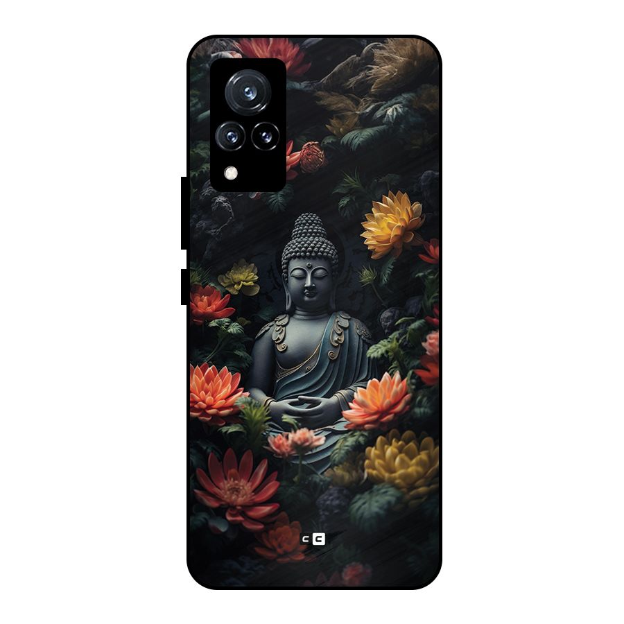 Buddha With Flower Metal Back Case for Vivo V21 5G