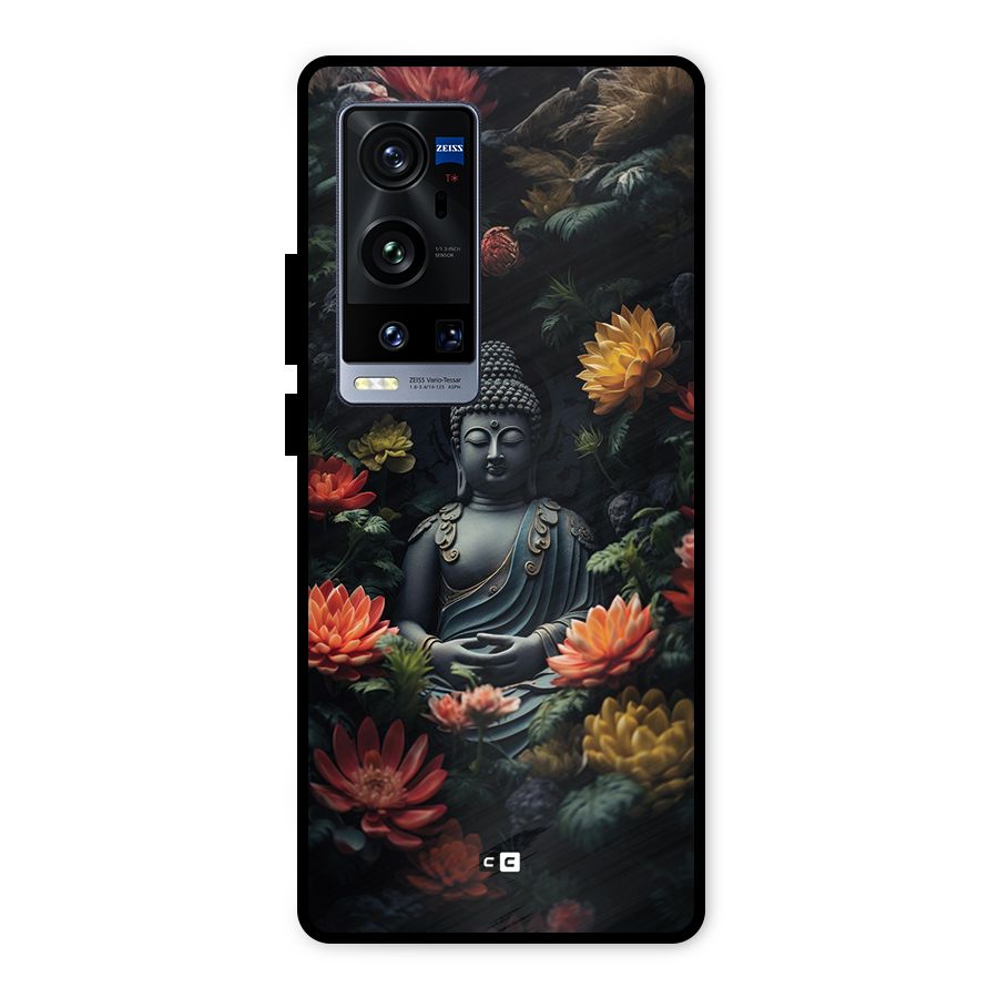 Buddha With Flower Metal Back Case for Vivo X60 Pro Plus