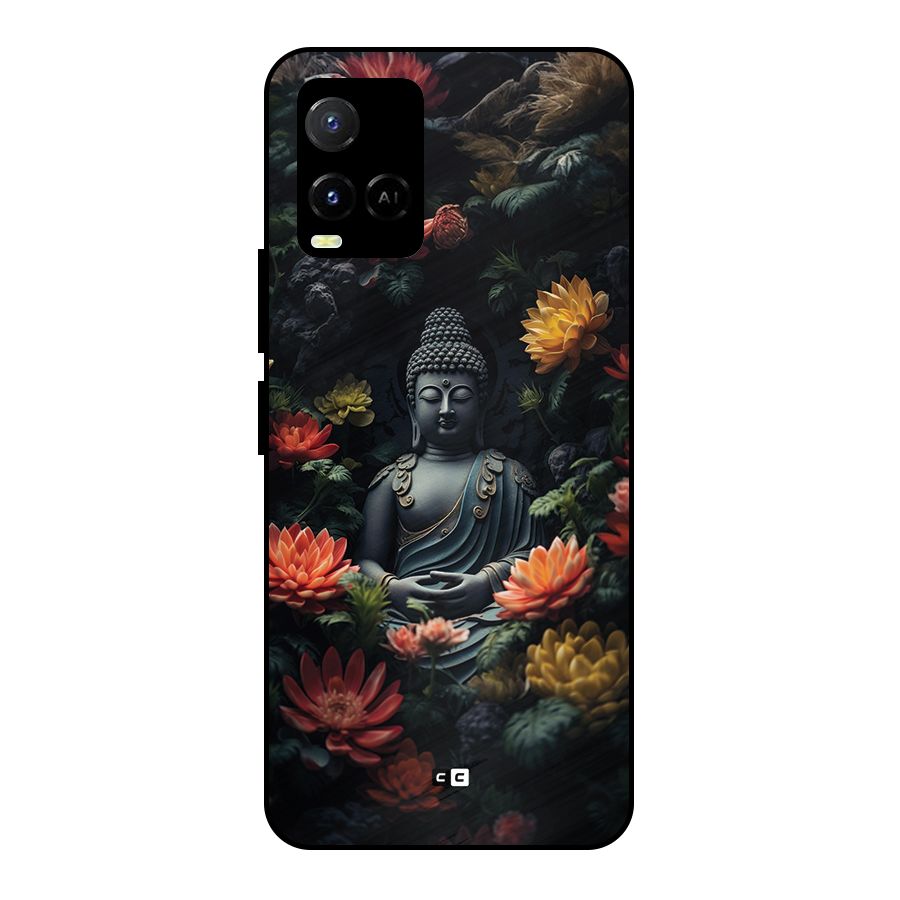 Buddha With Flower Metal Back Case for Vivo Y21G