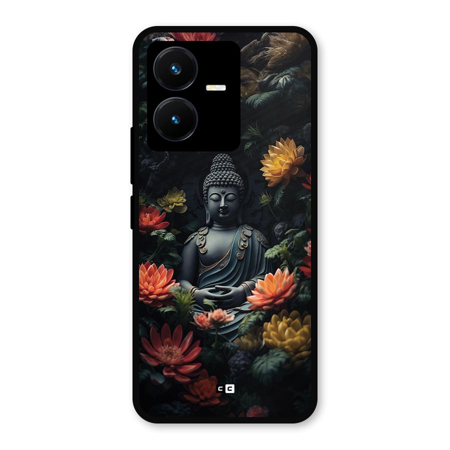 Buddha With Flower Metal Back Case for Vivo Y22s
