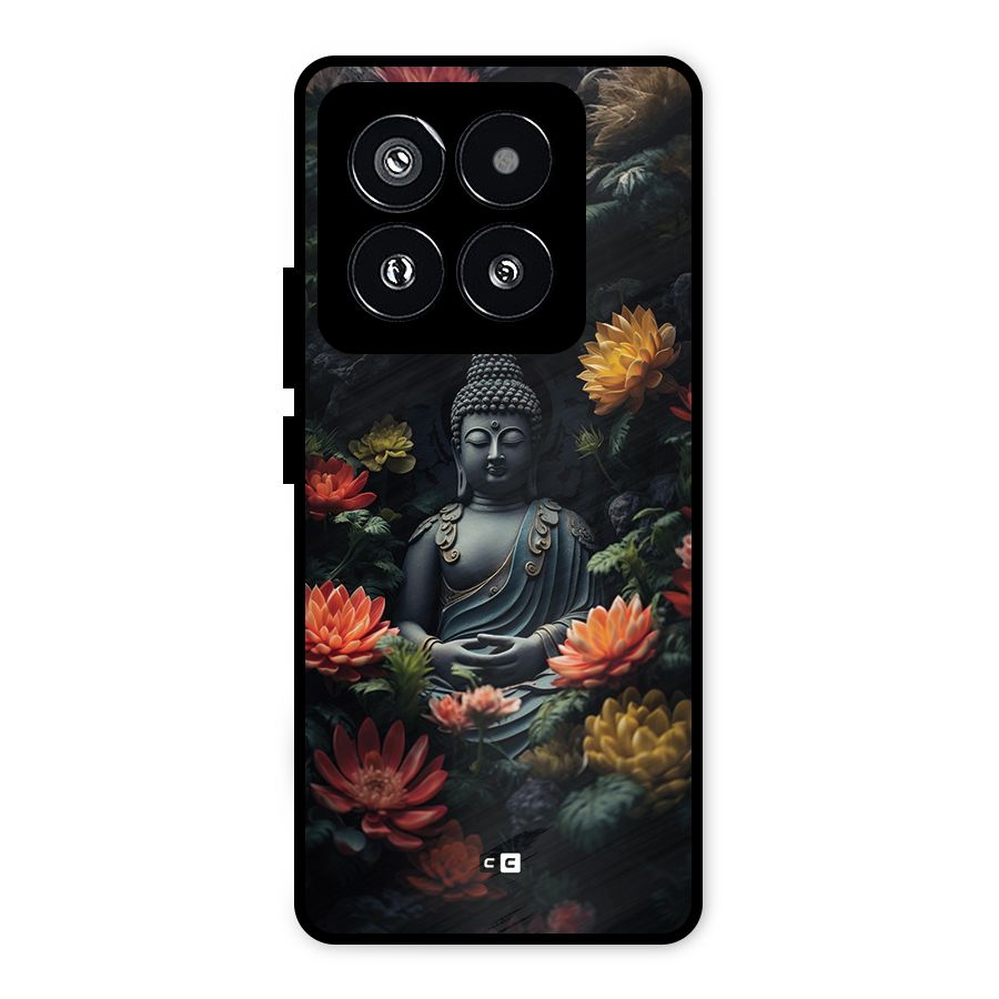Buddha With Flower Metal Back Case for Xiaomi 14 Pro