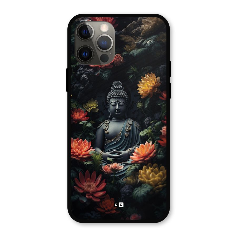 Buddha With Flower Metal Back Case for iPhone 12 Pro