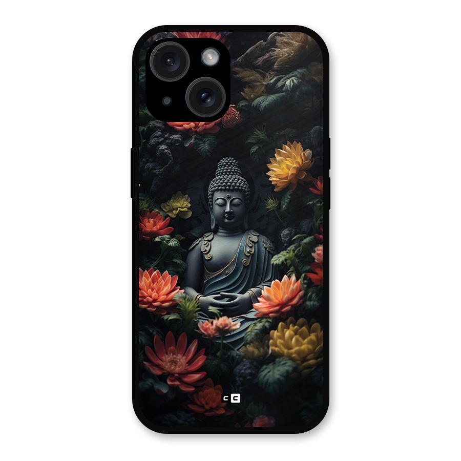 Buddha With Flower Metal Back Case for iPhone 15