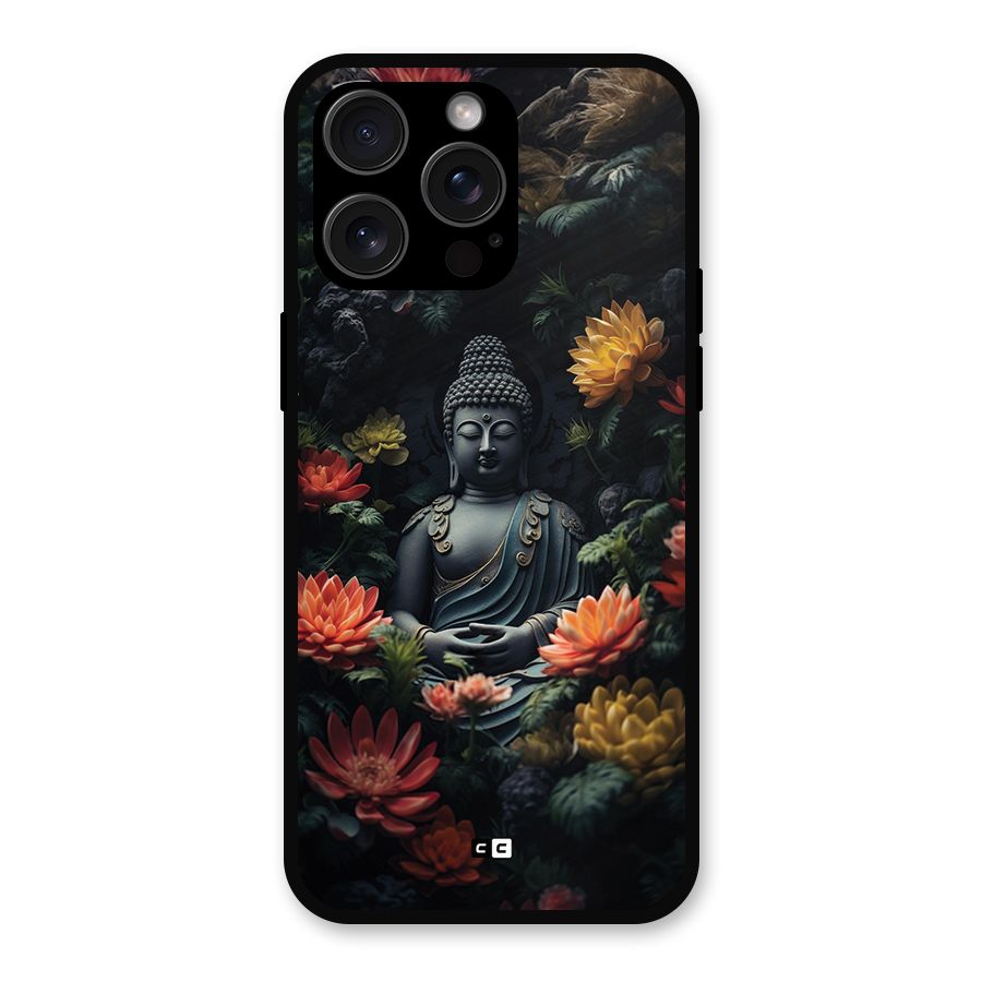 Buddha With Flower Metal Back Case for iPhone 15 Pro Max