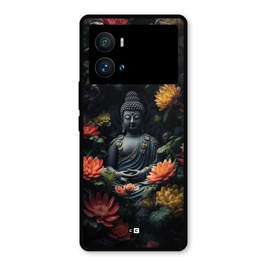 Buddha With Flower Metal Back Case for iQOO 9 Pro