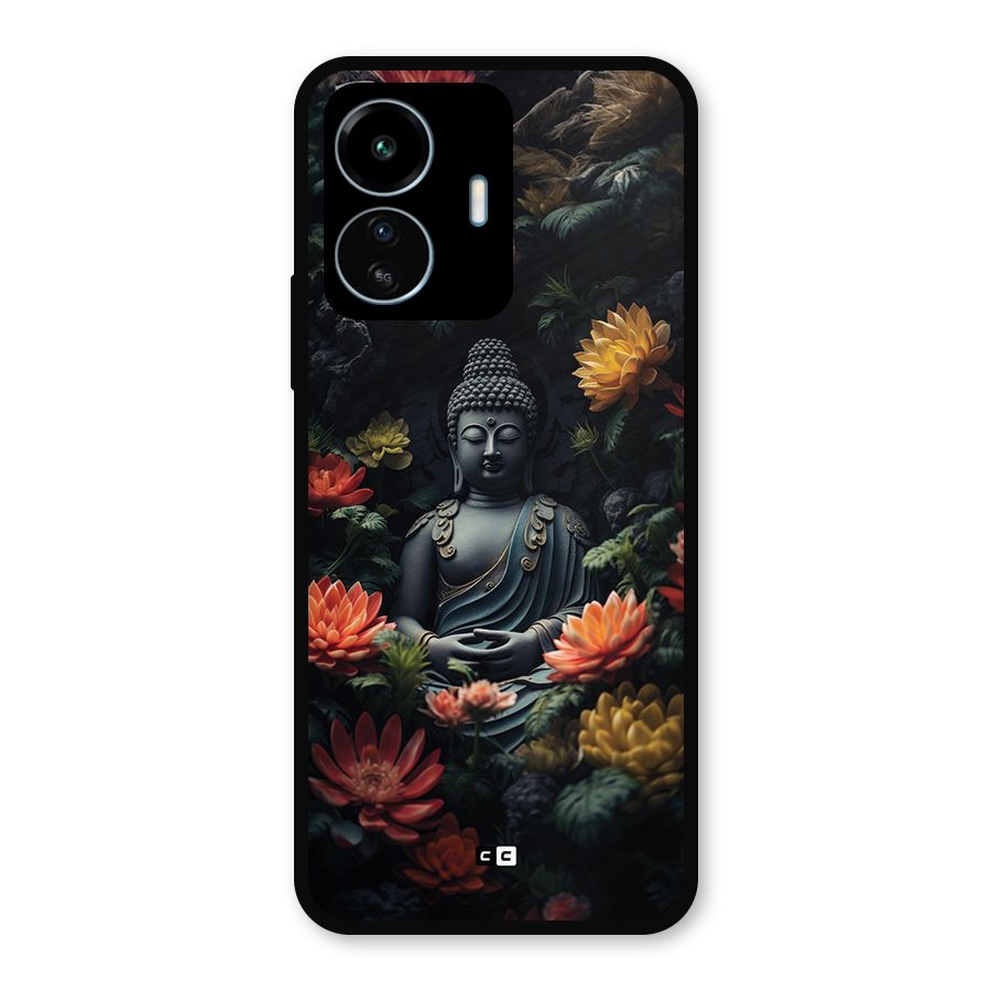 Buddha With Flower Metal Back Case for vivo iQOO Z6 Lite 5G
