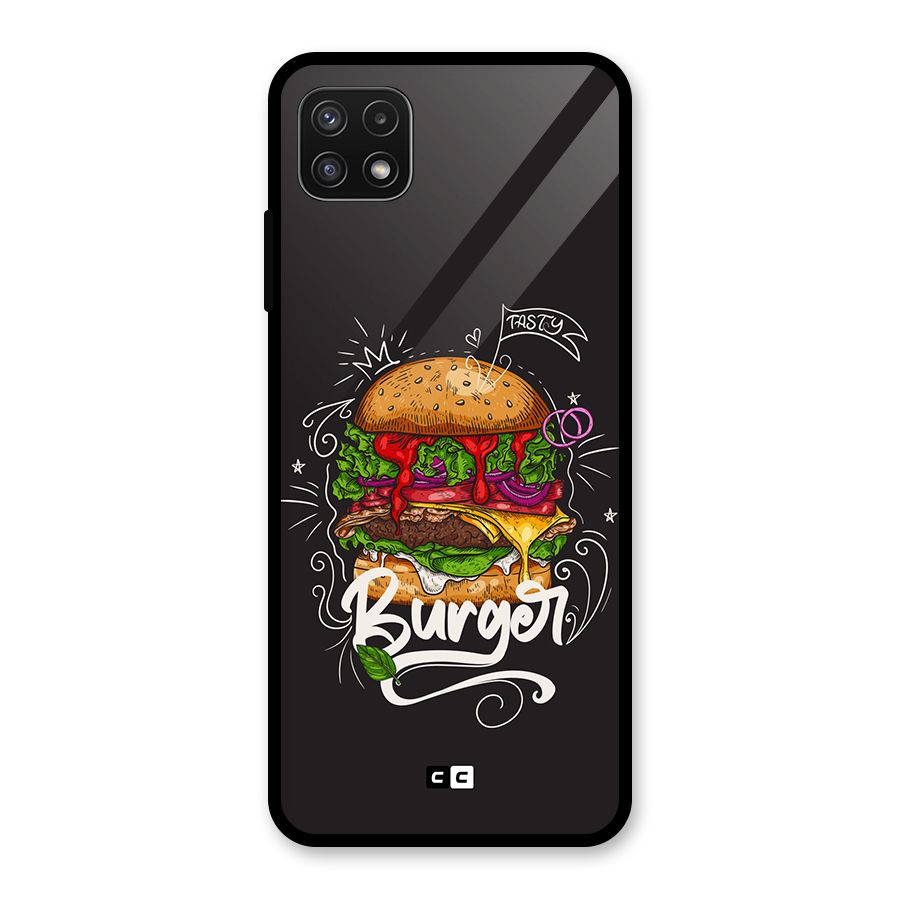 Burger Lover Glass Back Case for Galaxy A22 5G