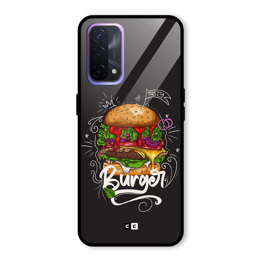 Burger Lover Glass Back Case for Oppo A74 5G
