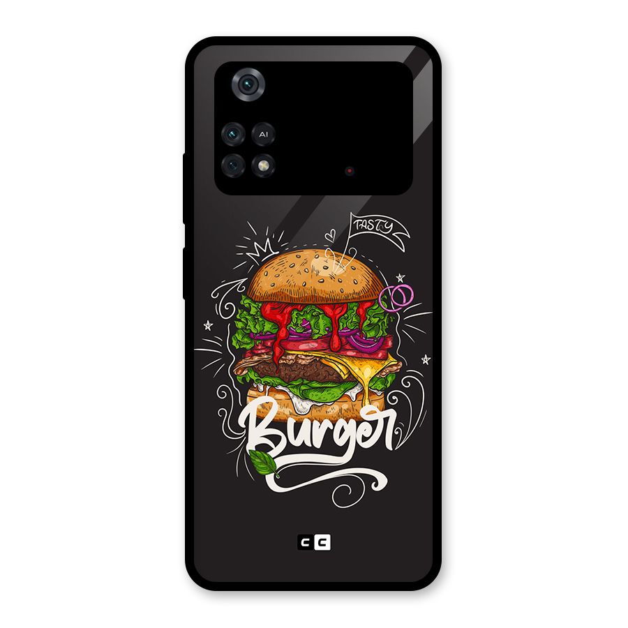 Burger Lover Glass Back Case for Poco M4 Pro 4G