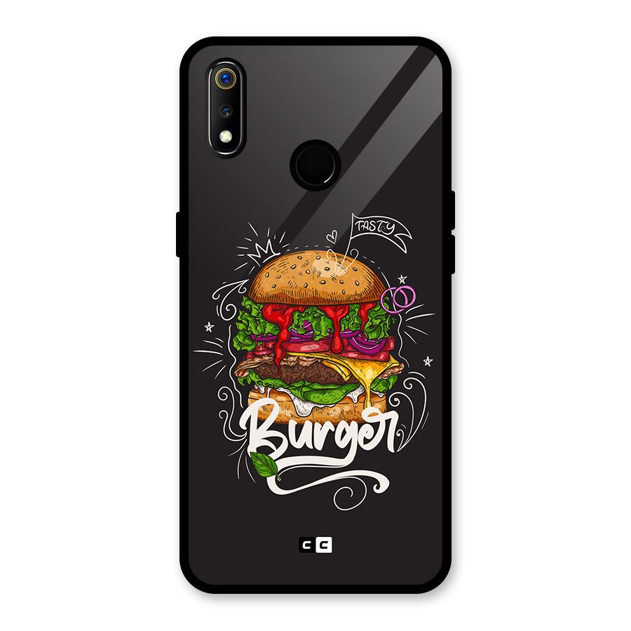 Burger Lover Glass Back Case for Realme 3i