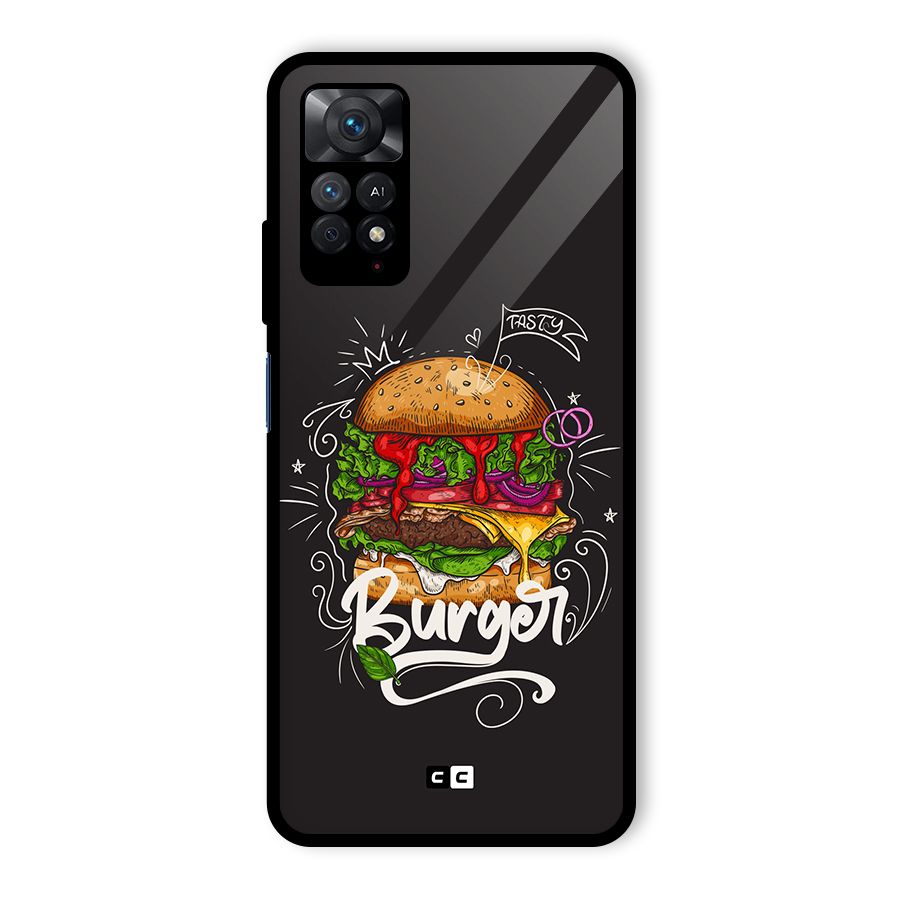 Burger Lover Glass Back Case for Redmi Note 11 Pro
