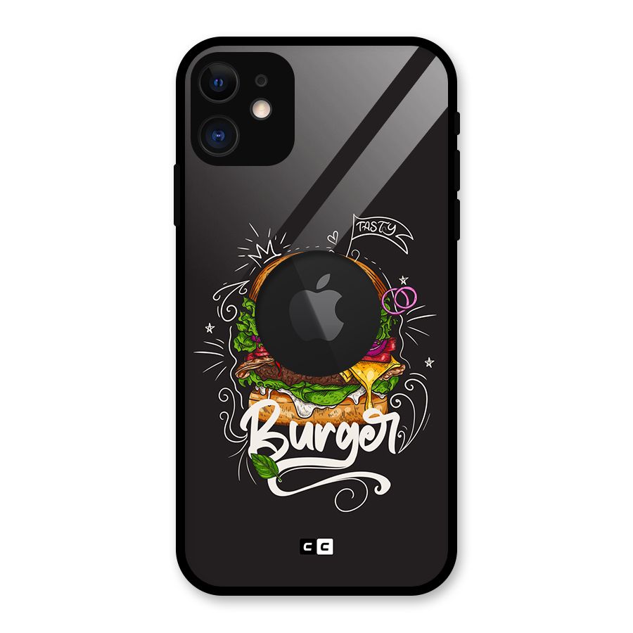 Burger Lover Glass Back Case for iPhone 11 Logo Cut