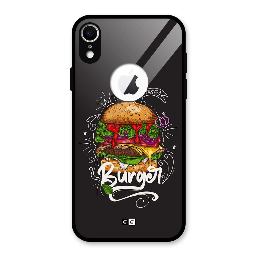 Burger Lover Glass Back Case for iPhone XR Logo Cut
