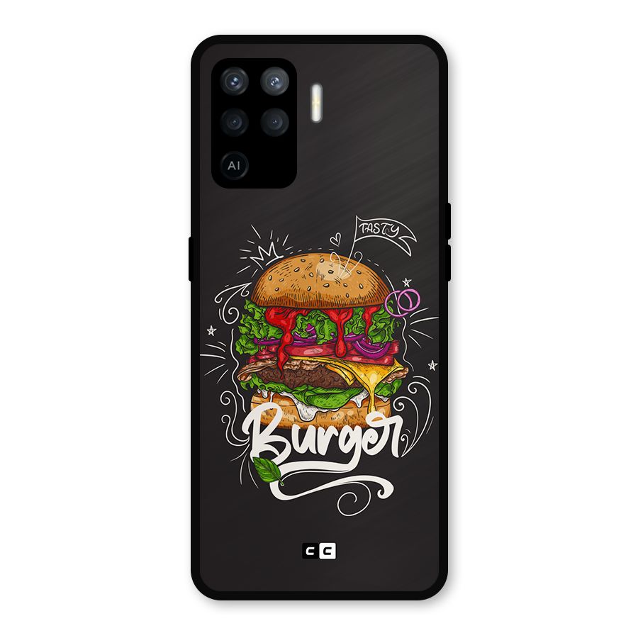 Burger Lover Metal Back Case for Oppo F19 Pro
