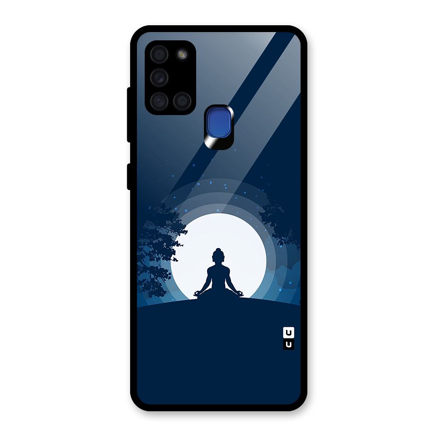 Calm Meditation Glass Back Case for Galaxy A21s