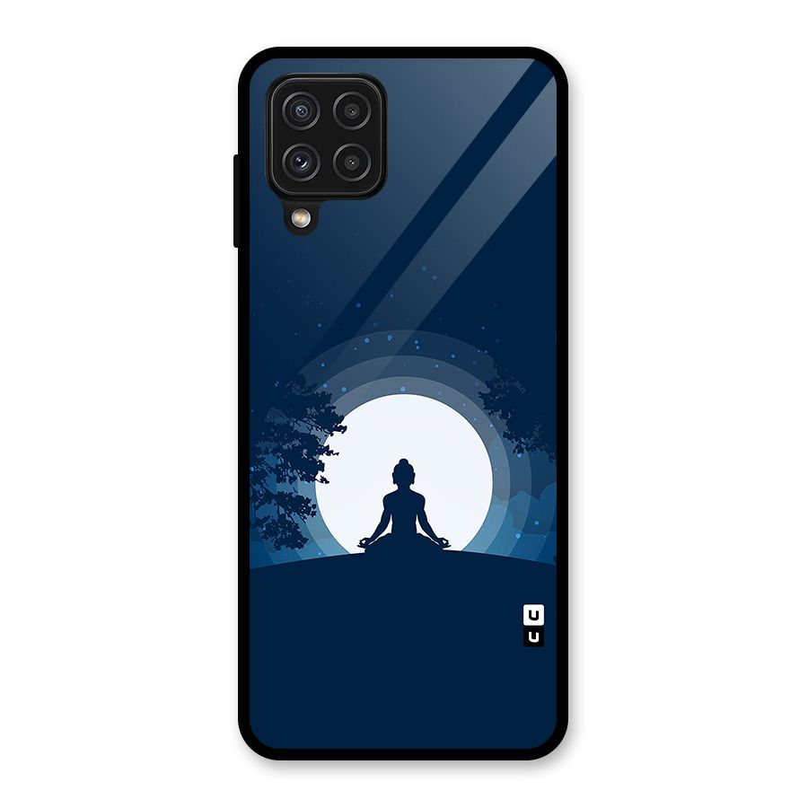Calm Meditation Glass Back Case for Galaxy A22 4G