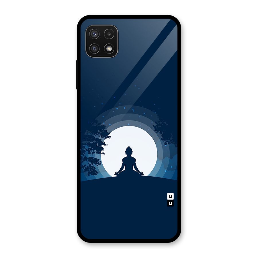 Calm Meditation Glass Back Case for Galaxy A22 5G