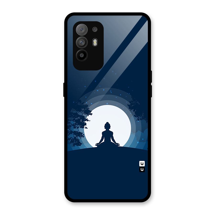 Calm Meditation Glass Back Case for Oppo F19 Pro Plus 5G