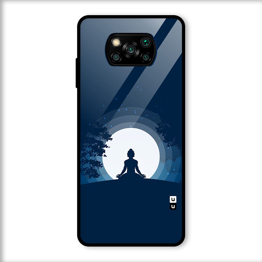 Calm Meditation Glass Back Case for Poco X3